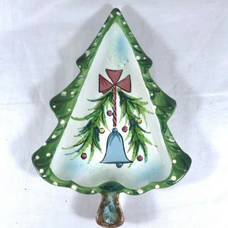 Vintage Mid - Century Holt Howard Hand - Painted Holiday Christmas Tree Dish 1959