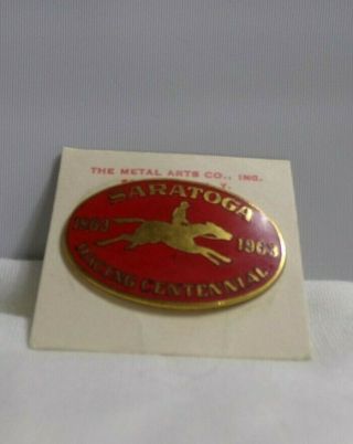 Vintage 1963 Horse Race Course Saratoga Racing Centennial Pin