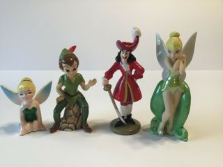 Vintage Disney Peter Pan,  Captain Hook,  Tinker Bell Ceramic Figurines