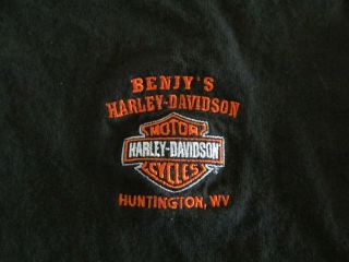 Vintage Embroidered Harley Davidson Xl Black Men 