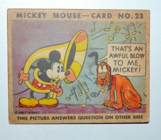 Vintage 1930s Disney Mickey Mouse Bubble Gum Card Number 23