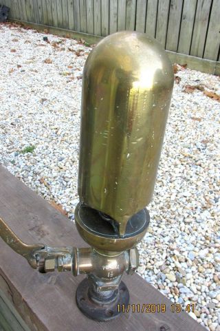 Powell 3 Chime Dome Top Steam Whistle.  Polished Bronze.  Great.  5 1/2 Inch