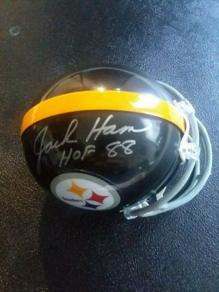 Jack Ham Pittsburgh Steelers Hof Signed Riddell Nfl Mini - Helmet Jsa Witness