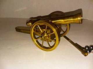 Vintage Small Us Civil War Brass Display Cannon Collectible Heavy Toy