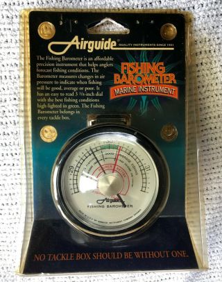 Vintage Airguide Fishing Barometer Marine Instrument In Package