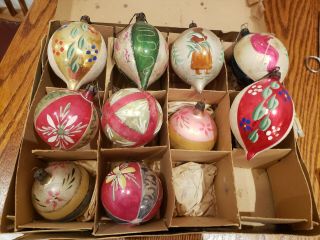 Vintage Hand Painted Christmas Ornaments Poland