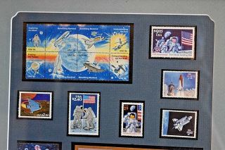 Vintage Space Exploration Stamps Mounted Framed Print - Take a L@@K 2