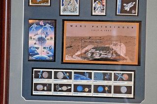 Vintage Space Exploration Stamps Mounted Framed Print - Take a L@@K 3