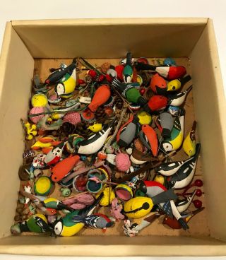 Vintage Miniature Birds,  Wood,  Fairy House,  Crafts,  Hand Painted