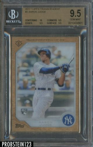 2017 Topps Transcendent Framed Aaron Judge Yankees Rc Rookie 17/87 Bgs 9.  5