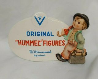 Vtg Goebel West Germany " Hummel " Plaque Advertising Sign 3.  5 " X 5.  5 "