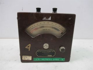 Ac Volt Meter Weston Electrical Instrument Model 155 Vintage Lab Unit Wood Case