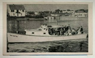 Nj Postcard Cape May Vintage Deep Sea Fishing Boat " Miss Cape May " Advertising