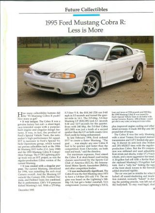 1995 Ford Mustang Cobra R 3 Pg Color Article