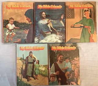 Vintage My Bible Friends Volumes 1 - 5 Set Etta Degering Hardcover Books 1977