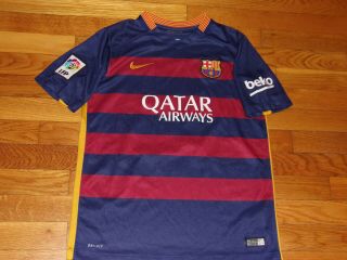 Nike Dri - Fit Fc Barcelona Lionel Messi Short Sleeve Soccer Jersey Boys Large