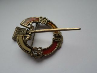 Vintage Scottish Or Celtic Penanular Style Brooch Signed Miracle