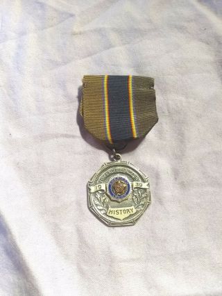 Vintage 1939 American Legion Excellence Award Ribbon Medal Sterling