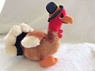 Vintage Wallace Berrie Thanksgiving Turkey In Pilgrim Hat Stuffed Animal 1982
