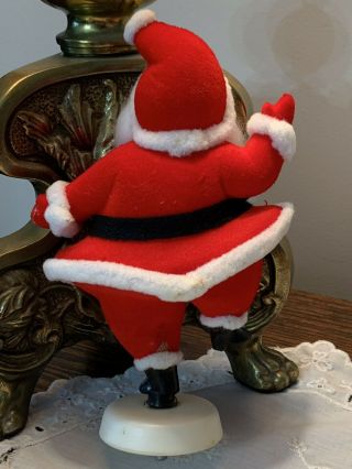 Vintage Dancing Santa Claus Christmas Felt Flocked Figure 7 