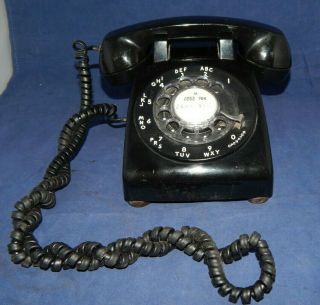 Vintage At&t Western Electric Cs500dm Black Rotary Dial Desktop Phone Ships
