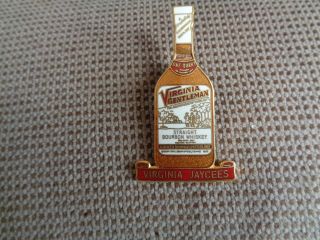 Vintage Virginia Jaycees Straight Bourbon Whiskey Gentleman Enamel Hat Pin
