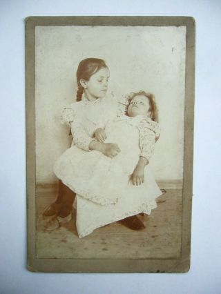 Antique Victorian Cabinet Post Mortem Mourning Photo - Child