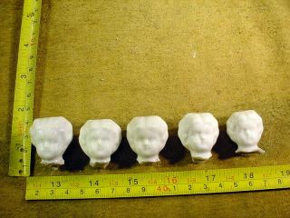 5 X Excavated Vintage Victorian Unpainted Doll Head Age 1860 Hertwig A 13474