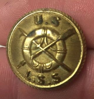 Vtg United States Lifesaving Service Uniform Button,  Made By Armstrong