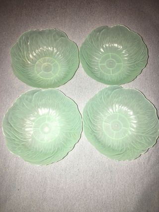 Vintage Set Of 4 Plastic Caggage Leaf Salad Bowls