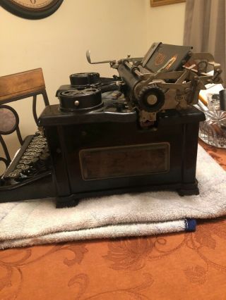 Antique Royal Typewriter with Beveled Glass Sides Model 10 3