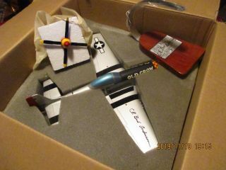 Signed Model P - 51 Mustang C.  E.  " Bud " Anderson Old Crow Fighter Plane