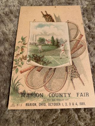 Vintage Marion Ohio Advertisement Postcard - 1889 Marion County Fair