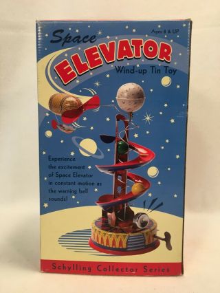 Vintage Space Elevator Wind - up Tin Toy 3