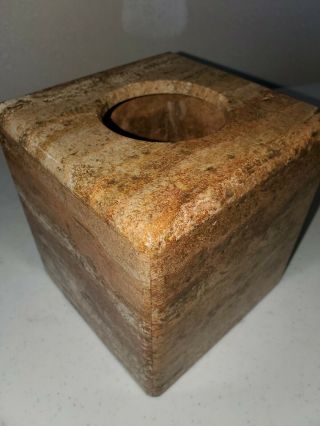 Vintage Travertine Brown Natural Earth Tone Marble Solid Stone Slab Tissue Cover