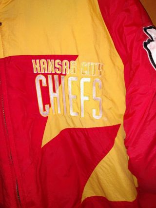 Men ' s Vintage Logo Athletic Pro Line NFL Kansas City Chiefs Coat Jacket Size L 3