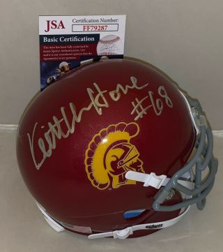 Keith Van Horne Chicago Bears Signed Usc Trojans Mini Helmet Autographed Jsa