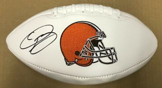 Odell Beckham Jr.  Autographed 13 Cleveland Browns Logo Football Signed