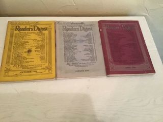 Readers Digest Magazines (3) 1938,  1939,  1949