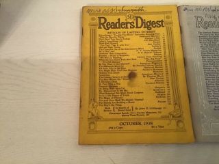Readers Digest magazines (3) 1938,  1939,  1949 2