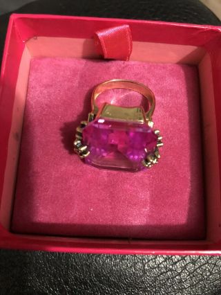 Vintage Butler And Wilson Ring Cocktail Ring Jewellery Pink Gem Collector Xmas 2