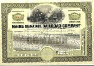 Stock Certificate Maine Central Railroad Company 1920,  4 Stamps