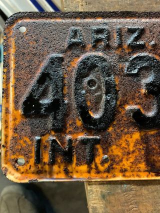 ARIZONA ACC License Plate.  INT.  40389.  1960. 2