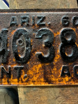 ARIZONA ACC License Plate.  INT.  40389.  1960. 3