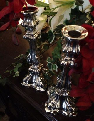 Stunning Antique Norblin Silver Plated Shabbat Candlesticks Circa 1865