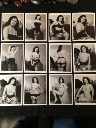 Vintage 1950’s Nudes Black And White Set Of 12,  4”x5”,  Silver Gelatin,  Originals