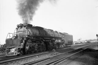 8x10 B&w Photo Of Union Pacific 4007 Big Boy At Cheyenne Wy 1954