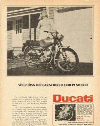 1966 Ducati Cadet  Declaration Of Independence  Vintage Motorcycle Ad