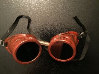 Vintage Bakelite Welding Goggles Steampunk Electric bolts on sides 3