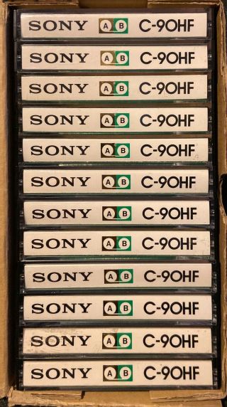 12 Vintage Sony C - 90 Hf Cassette Tapes